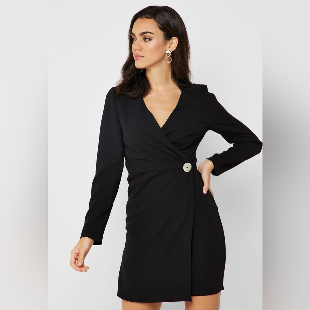 Mango Button wrap dress